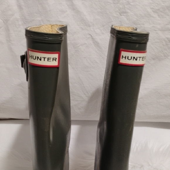 SALE! Hunter Original Gloss Dark Green Buckle Rain Boots Sz.9 #204 CRATE - Picture 5 of 10